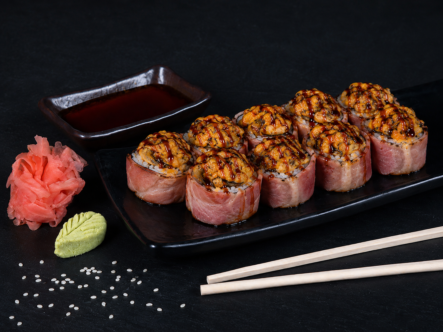 128-HOT MUSSELS BACON MAKI (8 gab.)